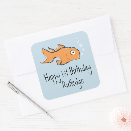 Niedlicher Goldfisch Quadratischer Aufkleber (Umschlag)