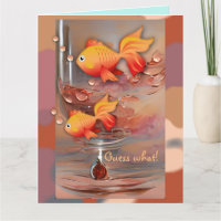 Niedlicher Goldfisch und Kuchentext Geburtstag