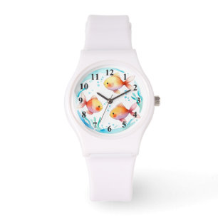 Niedlicher Goldfisch Wasserfarbe Wassersportzentru Armbanduhr