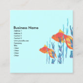 Niedlicher GoldfischeWatercolor, der blaues Wasser Quadratische Visitenkarte (Vorderseite)