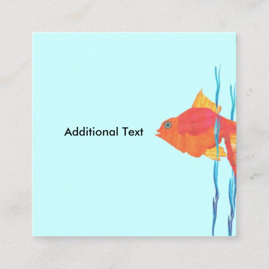 Niedlicher GoldfischeWatercolor, der blaues Wasser Quadratische Visitenkarte (Rückseite)