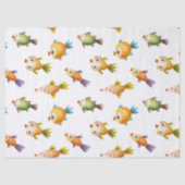 Niedlicher Goldfish auf der White Decoupage Seidenpapier (Vorderseite)