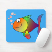 Niedlicher Goldfish auf See, hellblau Mousepad (Mit Mouse)