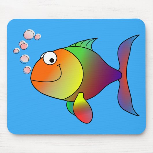 Niedlicher Goldfish auf See, hellblau Mousepad (Vorne)