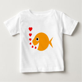 Niedlicher Goldfish-Baby-Küsse wie Blasen Baby T-shirt