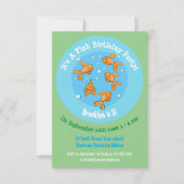 Niedlicher Goldfish Cartoon - Einladung zum Geburt (Vorderseite)