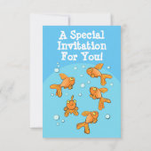Niedlicher Goldfish Cartoon - Einladung zum Geburt (Rückseite)