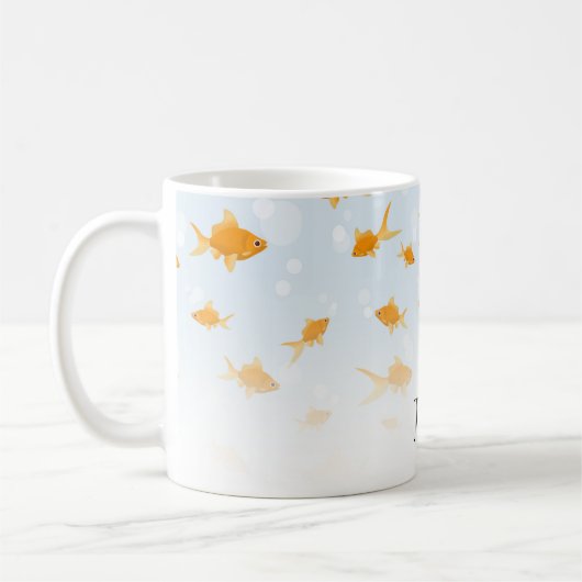 Niedlicher Goldfish Schwimmen im Wasser Individuel Kaffeetasse (Links)
