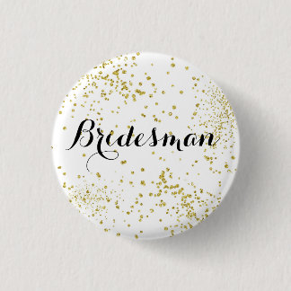 Niedlicher GoldGlitzerbridesman-Knopf Button