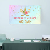 Niedlicher GoldGlitzerUnicorn Aqiqah Banner (Messeveranstaltung)