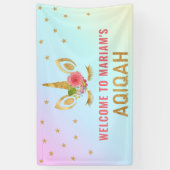 Niedlicher GoldGlitzerUnicorn Aqiqah Banner (Vertikal)