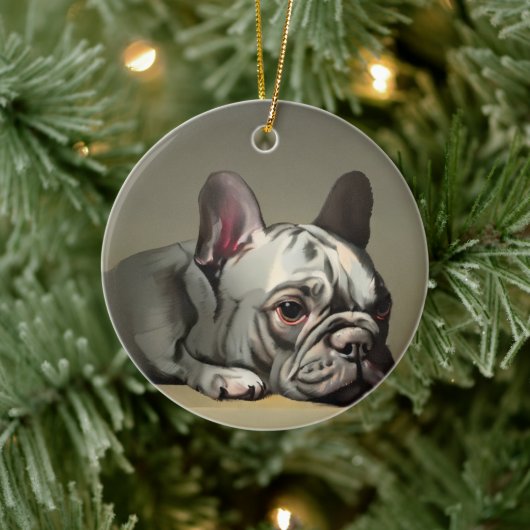 Niedlicher Goldhund Keramik Ornament (Baum)