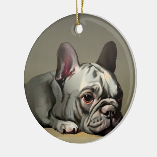 Niedlicher Goldhund Keramik Ornament (Links)