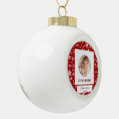 Niedlicher Goldrahmen mein erstes Weihnachtsbaby F Keramik Kugel-Ornament (Links)