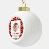 Niedlicher Goldrahmen mein erstes Weihnachtsbaby F Keramik Kugel-Ornament (Rechts)