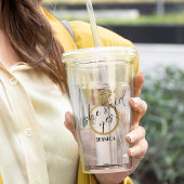 Niedlicher Goldring Sie sagte ja Verlobung Minimal Acryltrinkbecher