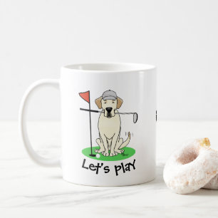 Niedlicher Golf Yellow Labrador Retriever Dog Kaffeetasse