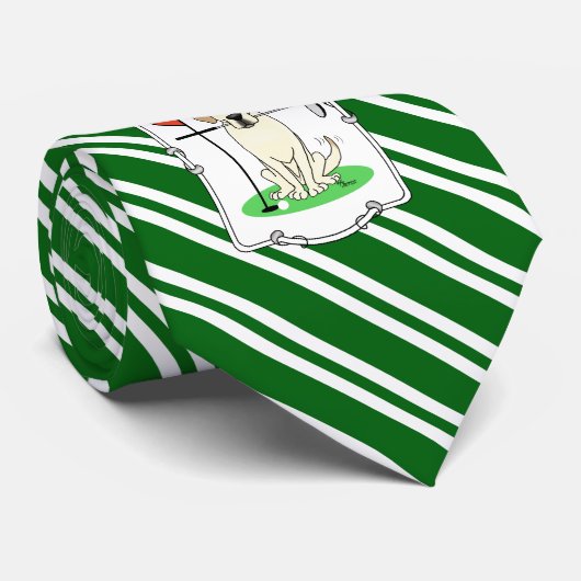 Niedlicher Golf Yellow Labrador Retriever Dog Krawatte (Gerollt)