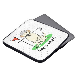 Niedlicher Golf Yellow Labrador Retriever Dog Laptopschutzhülle