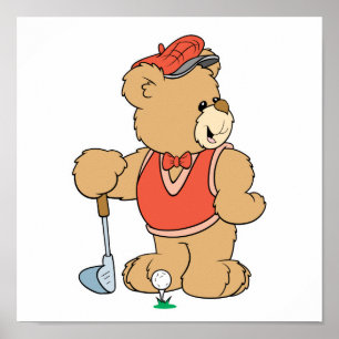 Niedlicher Golfbär Poster