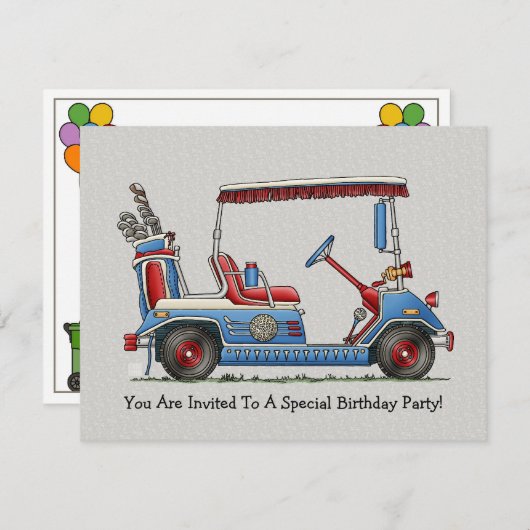 Niedlicher Golfplatz Einladung (Vorne/Hinten)