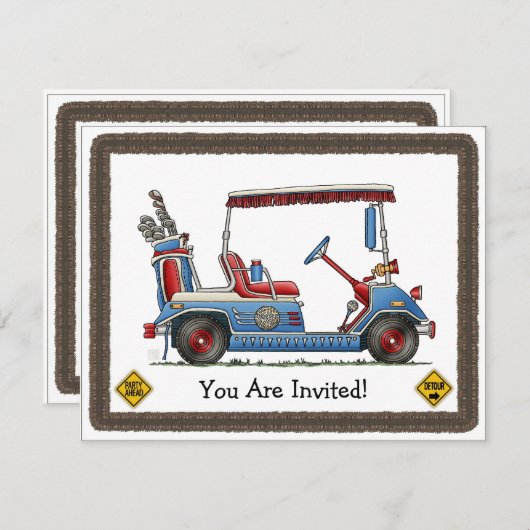 Niedlicher Golfplatz Einladung (Vorne/Hinten)