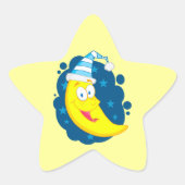 niedlicher Goodnight Mond Cartoon Stern-Aufkleber (Vorderseite)