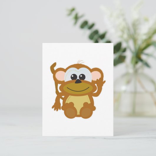 Niedlicher Goofkins-Affe Postkarte (Stehend Vorderseite)