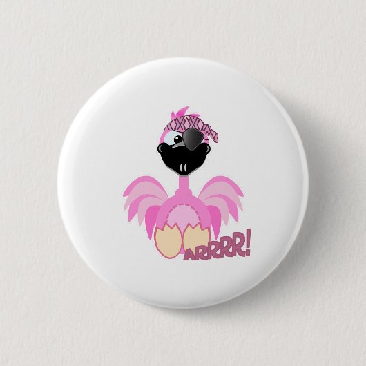 Niedlicher Goofkins-Pirat Flamingo Button (Vorderseite)