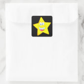 niedlicher goofy star Cartoon Quadratischer Aufkleber (Tasche)