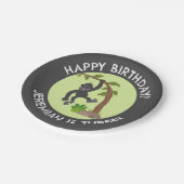 Niedlicher Gorilla personalisierter Cartoon Geburt Pappteller (Schrägansicht)