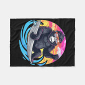 Niedlicher Gorilla surft Fleecedecke (Vorderseite (Horizontal))
