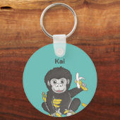 Niedlicher Gorilla-Tiername Schlüsselanhänger (Vorderseite)