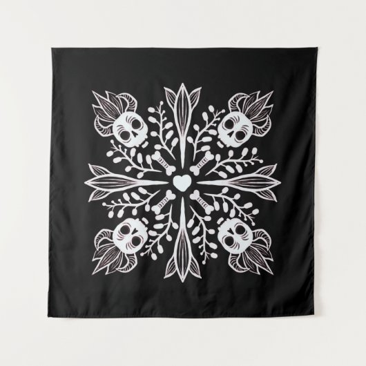 Niedlicher Goth kawaii-Witwe Harajuku Black Wandteppich (Vorderseite)