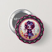 Niedlicher Gothic Garden Zuckerkult Button (Vorne & Hinten)