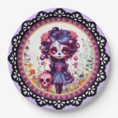 Niedlicher Gothic Garden Zuckerkult Pappteller (Vorderseite)