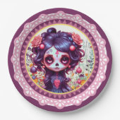 Niedlicher Gothic Garden Zuckerkult Pappteller (Vorderseite)