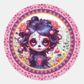 Niedlicher Gothic Garden Zuckerkult Runder Aufkleber (Vorderseite)