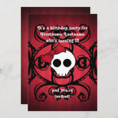 Niedlicher gotischer Schädel zum Geburtstag von Sc Einladung (Vorne/Hinten)