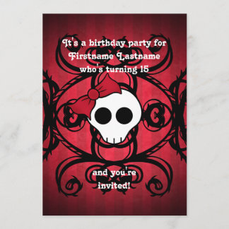 Niedlicher gotischer Schädel zum Geburtstag von Sc Einladung