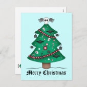 Niedlicher gotischer Weihnachtsbaum Feiertagspostkarte (Vorne/Hinten)