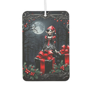 Niedlicher gotischer Weihnachtself. Autolufterfrischer