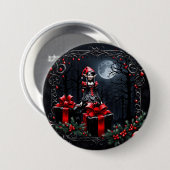 Niedlicher gotischer Weihnachtself. Button (Vorne & Hinten)