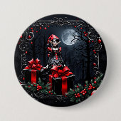 Niedlicher gotischer Weihnachtself. Button (Vorderseite)