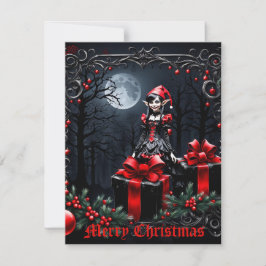 Niedlicher gotischer Weihnachtself. Feiertagskarte
