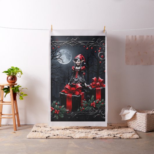 Niedlicher gotischer Weihnachtself. Stoff (Beispiel)
