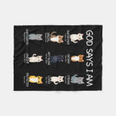 Niedlicher Gott sagt, ich bin Cat Lover Funny Chri Fleecedecke (Vorderseite (Horizontal))