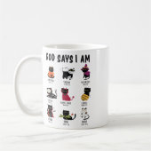 Niedlicher Gott sagt, ich bin Cat Lover Funny Chri Kaffeetasse (Links)