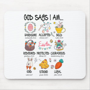 Niedlicher Gott sagt, ich bin Christlich Jesus glü Mousepad