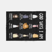 Niedlicher Gott sagt, ich bin Katze über Christlic Fleecedecke (Vorderseite (Horizontal))